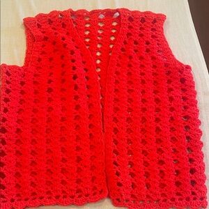 30104 Handmade Crochet Red Vest